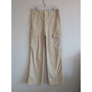 Zara Mid-Rise Khaki Cargo Pants size 2